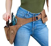 Garden Tool Belt for Women & Men - Handmade Full Grain Lifetime Premium Leather Belt for Electrician, Carpenter and Construction - Small Pouch, Fits to 53"