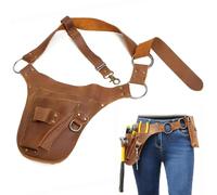 Garden Tool Belt PU Leather Gardening Tool Organizer with Adjustable Strap, Multi-Functional Pouch for Men and Women Gardeners, Outdoor Yard Work Waist Bag