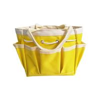 Garden Tool Organizer Tote with Multiple Pockets for Outdoor Yard Camping and Park Storage (Yellow, 16.5x14.5cm)