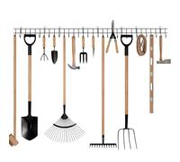 Garden Tool Rack Garage Tool Organiser Wall Mount Garden Tool Holder Garage Storage Rack Yard Tool Hangers Heavy-Duty Hooks Wall Storage Rack Holds Garden Tools, Shovels, Rakes, Hoses, Ropes 160cm