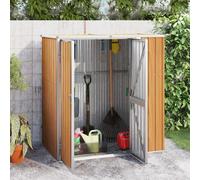 (brown, 161 x 89 x 161 cm) vidaXL Garden Tool Shed Blanket Box Outdoor Tool Storage Shed Galvanised Steel