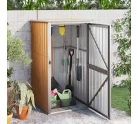 (brown, 88 x 89 x 161 cm) vidaXL Garden Tool Shed Blanket Box Outdoor Tool Storage Shed Galvanised Steel