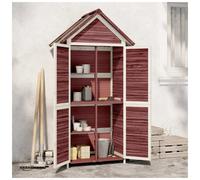 Garden Tool Shed 89 x 52.5 x 175 cm Mocha White Solid Pine Wood Plywood