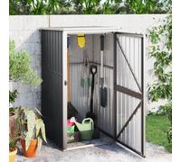 vidaXL Garden Tool Shed Anthracite 88x89x161 cm Galvanised Steel, Black