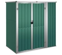 vidaXL Garden Tool Shed Green 161x89x161 cm Galvanised Steel UK GF0