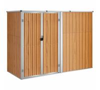 (brown, 225 x 89 x 161 cm) vidaXL Garden Tool Shed Blanket Box Outdoor Tool Storage Shed Galvanised Steel