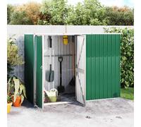 Garden tool shed Green Galvanised Steel 225x89x161cm Lockable Storage Snowproof