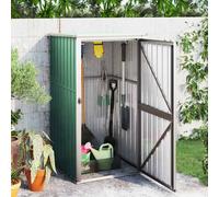 (green, 88 x 89 x 161 cm) vidaXL Garden Tool Shed Blanket Box Outdoor Tool Storage Shed Galvanised Steel