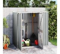 vidaXL Garden Tool Shed Grey 161x89x161 cm Galvanised Steel UK HOT