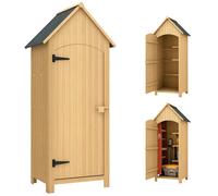 Outsunny Wooden Small Garden Shed with 3 Shelves and Tilt Roof | TJ Hughes