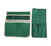 Garden Tool Storage Bag Heavy Duty 600D Polyester Tote with Multi-Pockets for Organising Shovels and Rakes - Green Large Set