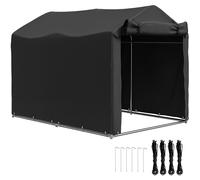 Garden Tool Storage Shed Roll Up Zipper Door Outdoor Storage Waterproof Grey