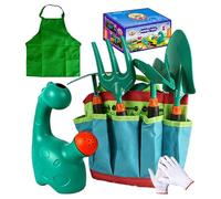 Garden Tools for Kids 9 Piece Planting Set, Mini Soil Shovel and Sand Tools and Metal Material with Colorful Handles, Outdoor Gardening Accessory with Design