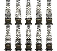 Garden Tower pot Kit Large Patio pot with saucer matching lattice style tower frame black & gold effect Ideal for climbers, vines or vegetables, durable garden plastic 10 x 39cm Pot by T&M