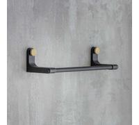 Garden Trading Adelphi Matt Black & Brass Bathroom Small Metal Steel Towel Rail Bar Holder