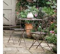 Garden Trading Bistro Set: 2 Seater Exmouth Bistro Set, Brown