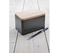 Garden Trading Borough Bread Bin Crafted in Beech, Powder Coated Steel & Steel | H21 X W33 X D18cm