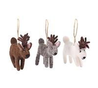 Garden Trading Christmas Tree Decoration: 3 X Felt Reindeer