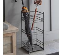 CKB LTD Umbrella Stand Holder - Traditional Steel Welded Rod Design - Metal Floor Rack Free Standing also for Canes/Walking Sticks Hallway Furniture - Crafted in Steel