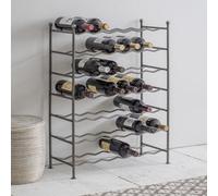 Garden Trading Deluxe 42 Bottle Large Wine Rack Freestanding Steel Zig Zag Style Wine Bottle Storage Rack Holder For Bar Home Kitchen