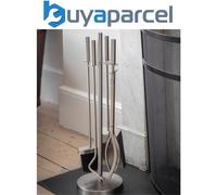 Garden Trading Ebrington Fireside Wood Burning Stove Companion Tool Set Silver