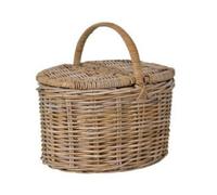 Garden Trading Empty Hamper: 50Cm X 50Cm X 35 Cm Oval Lidded Hamper, Natural