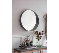 Garden Trading Farringdon Indoor Wall Hung Round Hallway Lounge Mirror Steel