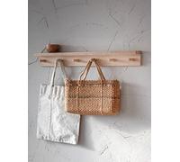 Garden Trading Hambledon Peg Rail Shelf Crafted in Raw Oak | H9 X W80 X D9cm
