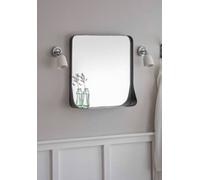 Garden Trading Indoor Farringdon Wall Hung Square Hallway Mirror Shelf Steel