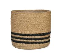Garden Trading | Jute Striped Pot | Jute Plant Pot | Black / Natural 12.5cm