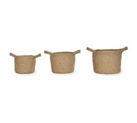 Garden Trading | Jute Woven Plant Pots | Set of 3 | Natural Planters Set of 3