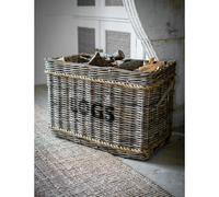 Log Basket with Rope by Garden Trading | Crafted in Rattan | H52 X W78 X D44cm
