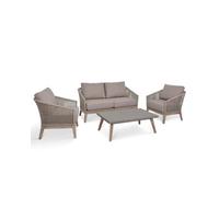 Garden Trading Lynton 2 Seater Sofa & Arm Chairs Seat Coffee Table Set Wooden