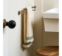 Garden Trading Novello Brushed Nickel Bathroom Small Metal Towel Rail Bar Holder Silver Pewter