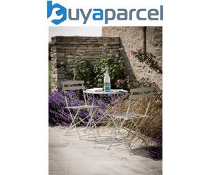 Garden Trading Outdoor Indoor Rive Droite Patio Bistro Set Chairs Clay Steel