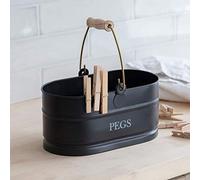 Garden Trading Peg Bucket Crafted in Powder Coated Steel | Indoor Use Only | H14 X W27 X D15cm