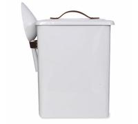 Garden Trading Pet Bin: 34Cm X 25Cm Chalk Stowell Pet Bin With Leather Handle, Powder Coated Galvanised Steel