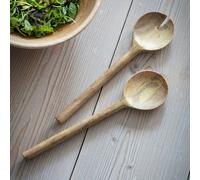 Garden Trading Rustic Serving Spoons Set Premium Mango Wood Dinner Dining Table Salad Food Buffet Serving Handle Tableware 8 X 30Cm