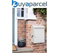 Garden Trading Stowe Parcel Box Post Box Clay Cream Steel Drop Box Lockable