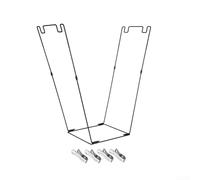 Garden trash bag rack with clips for 30 to 45 gallon bags, plastic support for yard cleanup, camping, and outdoor waste management