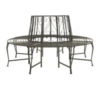vidaXL Garden Tree Bench 160 cm Steel Outdoor Patio Decor Seating Lounge Seat