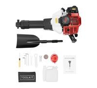 Garden Tree Digger, Petrol Trees Diggings Tree Hole Digger 52Cc 2Stroke 6500R/Min Handheld Tree Digger Post Hole Digger Gas Powered Excavator Single Cylinder Digging Tool for Garden Farm (Red)