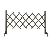 vidaXL Solid Firwood Garden Trellis Fence Grey 120x60 cm Extending Barrier