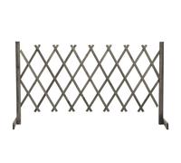 vidaXL Solid Firwood Garden Trellis Fence Grey 150x80 cm Extending Barrier