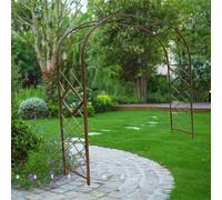 Garden Trellis for Climbing Plants, 6.5ft-12.5ft Metal Arbor with Detachable Base, Outdoor Patio Décor - Durable Garden Decoration