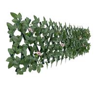 Garden Trellis Panels, Realistic Expanding Trellis with Artificial Leaves & Flowers Flower Wall Panel - 84.6x11 Inch Versatile Garden Panels for Yard Patio