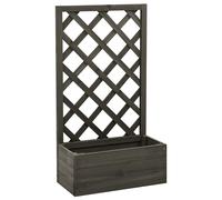 Garden trellis planter 50x25x90 cm Solid firwood grey outdoor planter heavy-duty