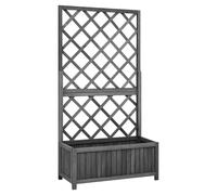 Garden Trellis Planter Black Solid Fir Wood 70x30x135 cm Climbing Planter Corner