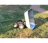 Garden trolley 4 wheel tipping dump wheelbarrow cart padded handle 80 litre