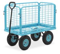 Garden Trolley 400 kg Removable Side Rails - Garden Trolley Carts by Hillvert Blue